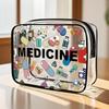 Trendy Large Capacity Makeup Bag Visible Medicine Theme Storage Bag Lightweight Multi-functional Cosmetic Bag for Women