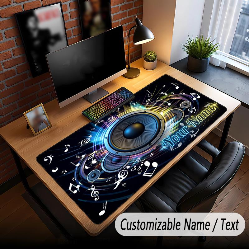Music General Theme Custom Mouse Pad Personalized With Name Text Customized Desk Mat For Office Home Decor