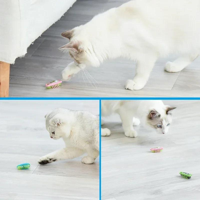 Automatic Flip Over Rolling Cat Toy Electric Vibrating Moving Beetle for Indoor Kitten Exercise Chase Training Fun Games