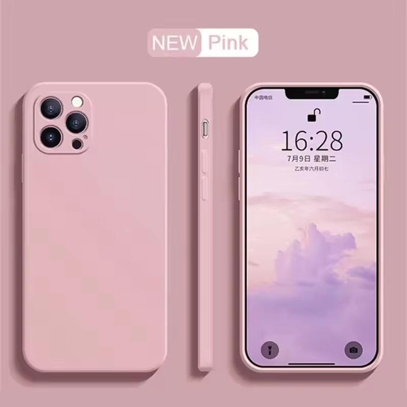 

Высококачественный жидкий силиконовый чехол для iPhone 16 15 14 13 12 11 Pro Max Mini X XR XS 7 8 Plus SE 16E противоударный мягкий чехол для телефона iPhone 7 розовый