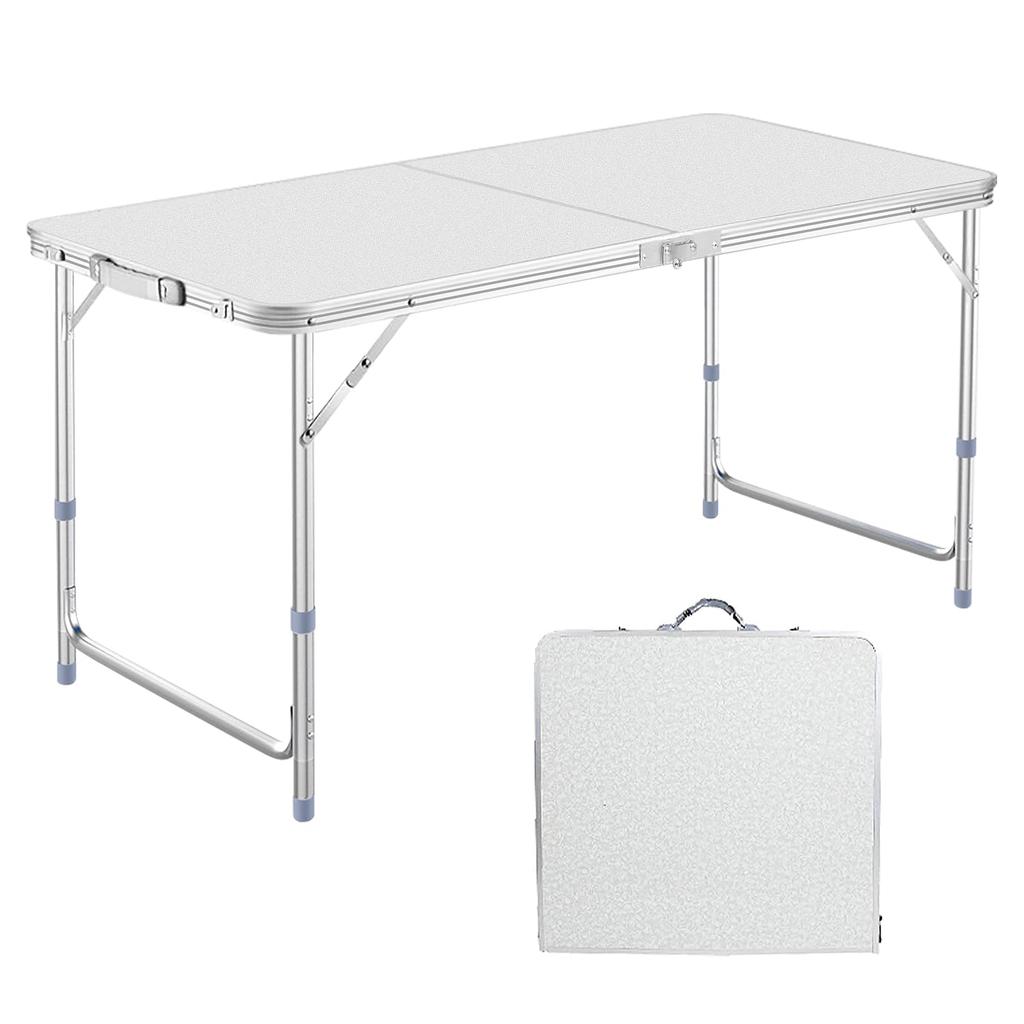 DesertFox Outdoor Folding Table 120cm Height Adjustable In 3 Levels Freely Adjustable Height for Picnic Leisure Camping Folding Compact Storage Easy