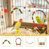 13Pcs Parrot Toy Set Wooden Assorted Style Combination Bird Toys Swing Chewing Training Toys Pet Supplies Bird Cage Accessories