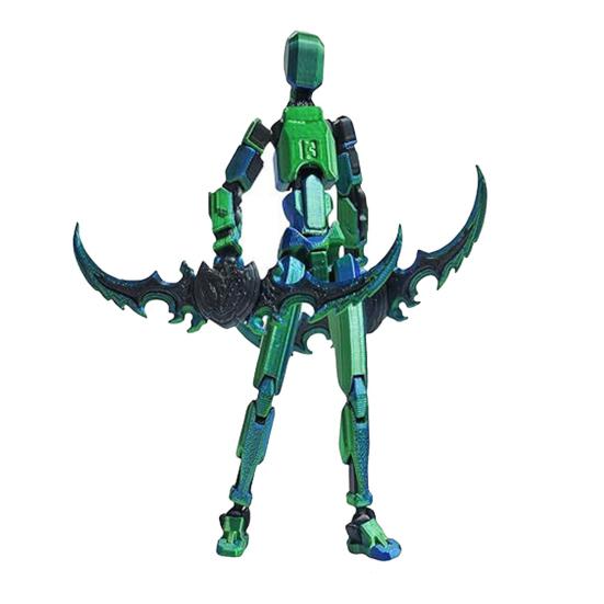 3D Printed Robot Action Figure with Accessories Movable Joints Robot Model Toy Articulated Dummy Figurine Decoration Ornament