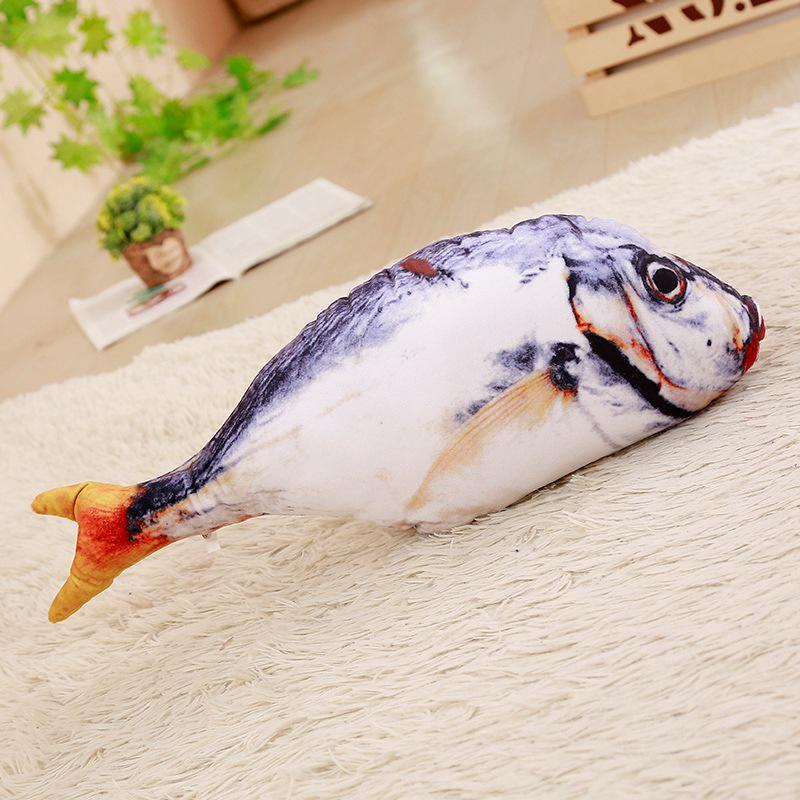 Plush Catnip Fish Toy & Teasing Stick for Cats