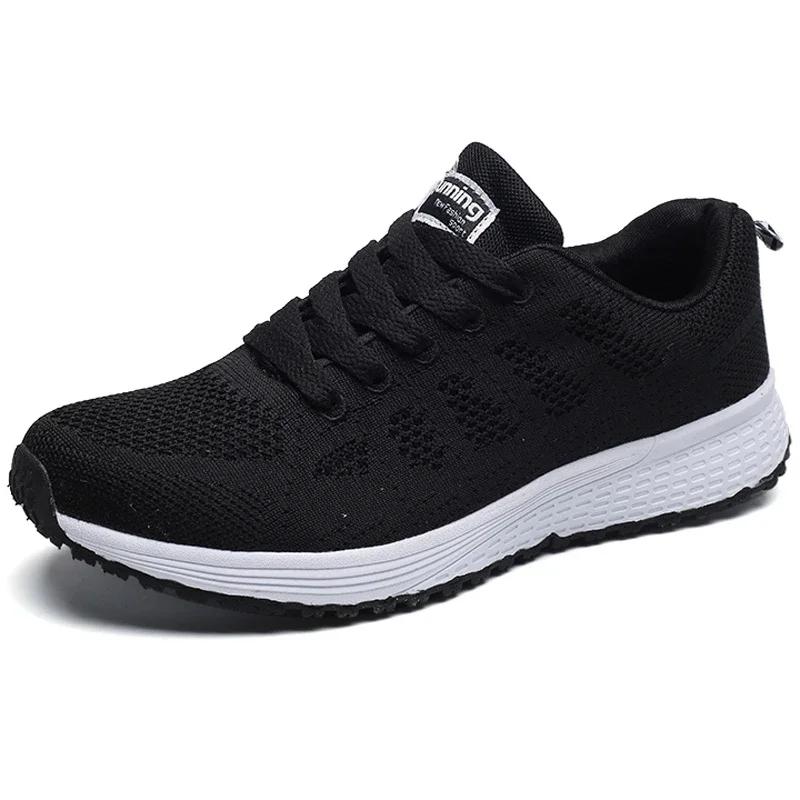 

Fashion Women Tennis Shoes Light Breathable Zapatillas De Hombre Walking Sneakers Lace-Up White Men Flats Outdoor Casual Shoes 35