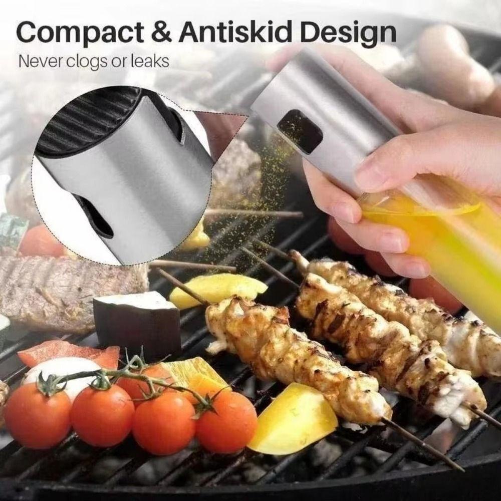 Stainless Steel Glass Oil Sprayer Fine Spray Oil Dispenser Bottle  Cooking Equipment