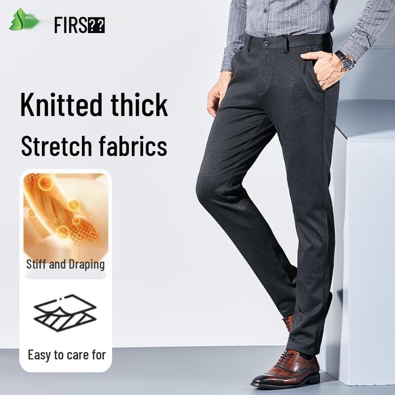 

Shanshan Men s Brushed Thickened Straight-Leg Casual Pants 35