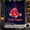 TapestryBoston Red Sox Custom Name Text Personalized Wall Hanging Tapestry Home Wall Decor
