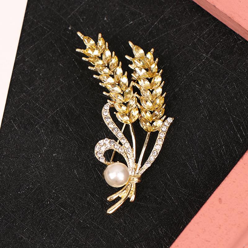Luxury  Wheat Ear Brooch Collar Pins Shining Women Men'S Party Brooches Jewelry Gift