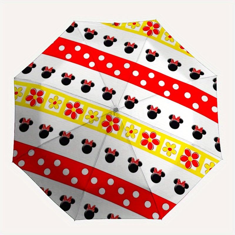 

1pc Minnie Mouse Automatic Folding Umbrella - Portable Foldable Design with 8 Ribs, Durable Plastic & Iron Frame, Sturdy Ribsy250725011