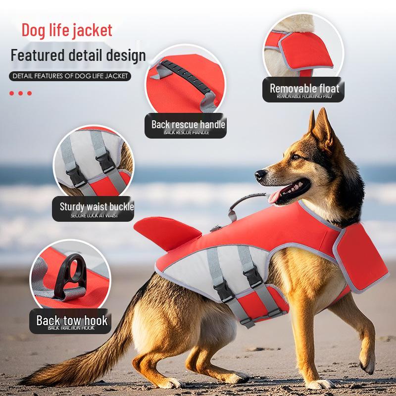 Anti-Choke Dog Life Jacket with Leash Attachment for Medium To Large Pets
