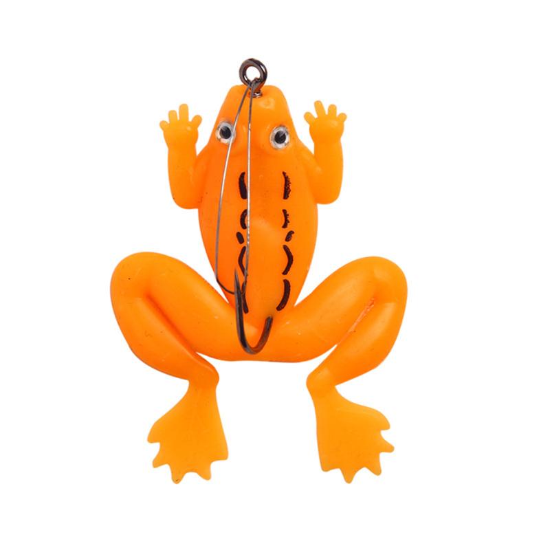 

hot! 5.2g/6cm Frog Soft Bait Simulation Artificial Fishing Bait False Bait For Saltwater Freshwater orange