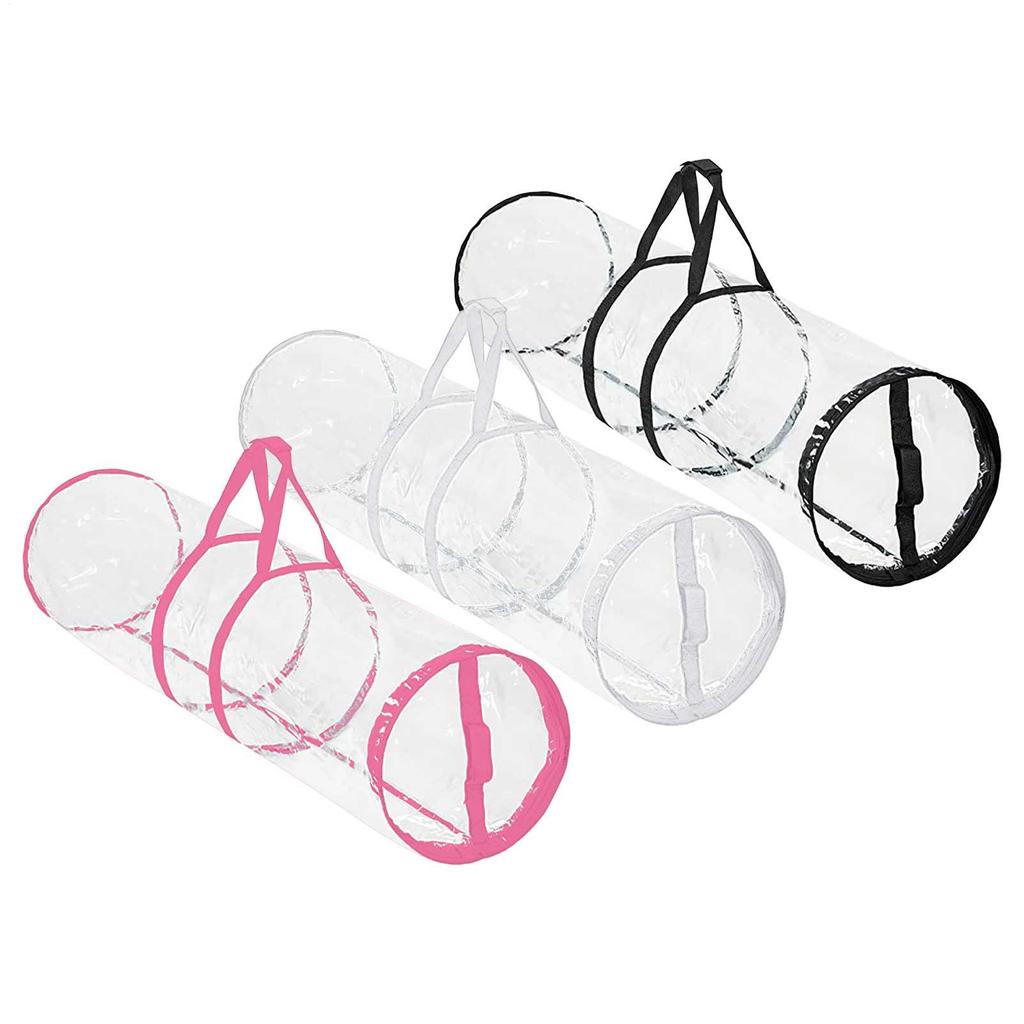 Christmas Cylinder Gift Wrap Storage Clear Bag Wrapping Paper Organizer Underbed Storage for Rolls Ribbon Bows Gift Bags