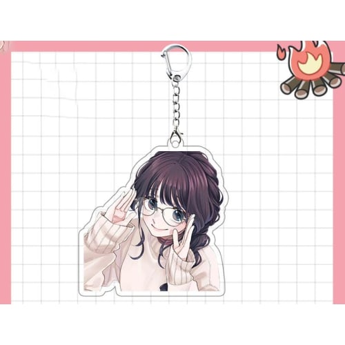 HESHI "Fragrant Flowers Bloom Boldly" Acrylic Keychain Set Featuring Kaoruko Waguri. 6-Piece Set. Moe Merchandise, Lightweight Anime Pendant, Bag Hang