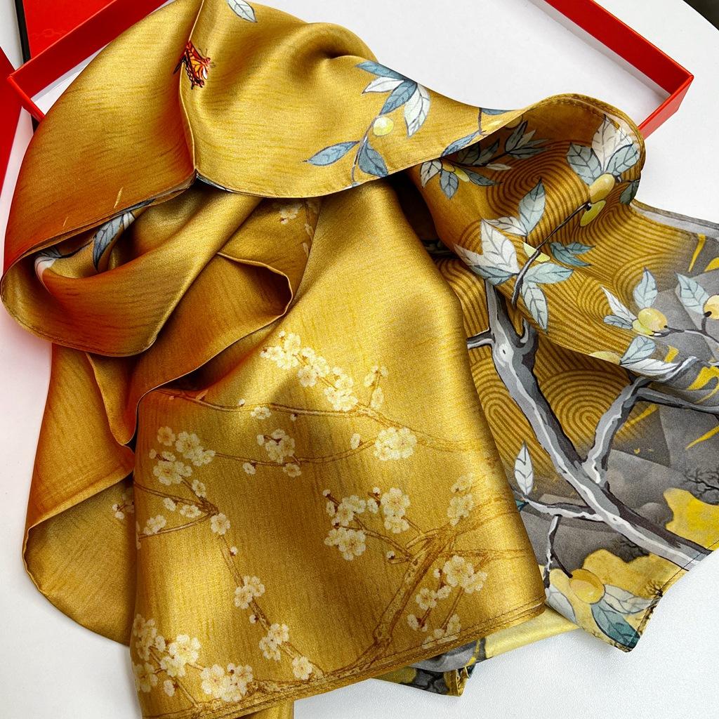 Mulberry Silk Scarf Silk Scarf Versatile Shawl Feeling Autumn And Winter Gift For Mother