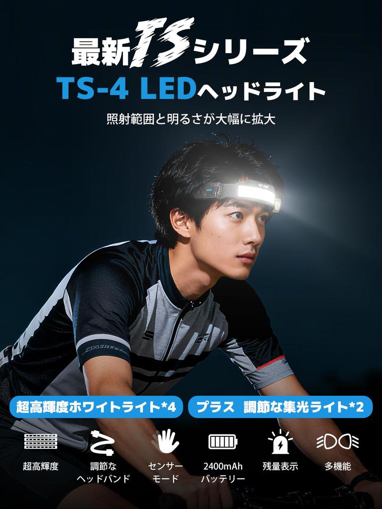 Smiling Shark Headlamp COB Adjustable Focused Powerful LED Headlamp with 5 Lighting Motion Adjustable 8 Hours of Continuous IPX4 Waterproof and Ideal