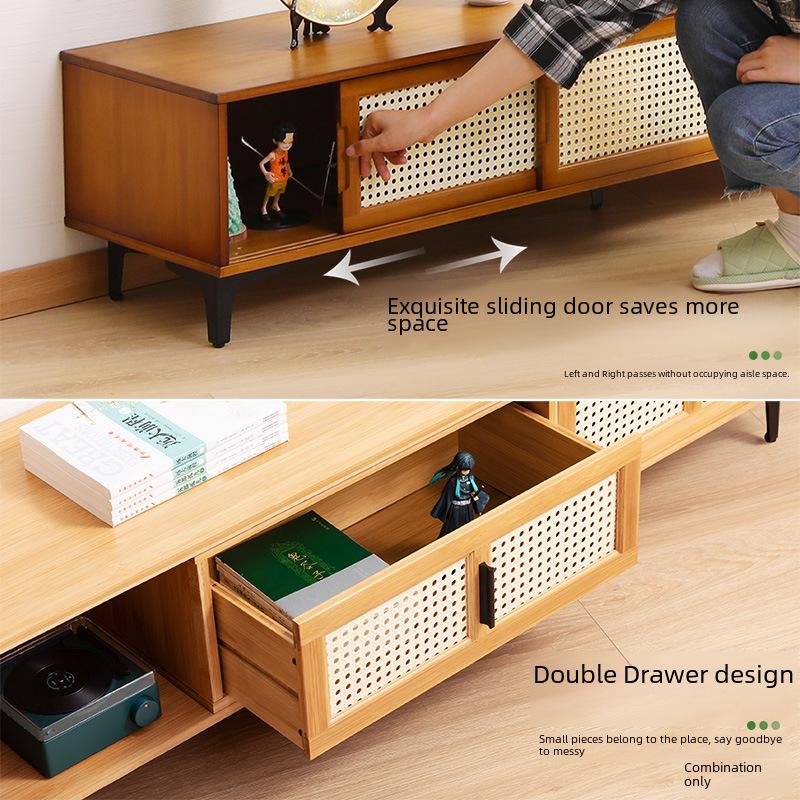 Luxury Retractable TV Cabinet & Coffee Table Combination for Small Apartments
