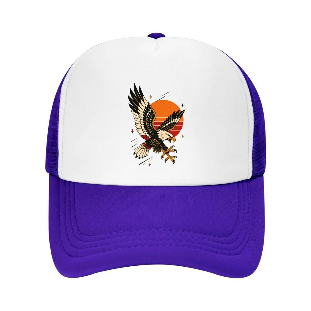 Vintage Flash Eagle Sunset Emblem Mesh Baseball Cap Casual Hat Outdoor For Womens Unisex FeUnisex
