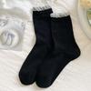 Female Spring and Autumn Solid Color Bow Ballet Style Boneless Pile Pile Cotton Socks