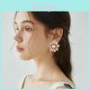 Boucles d'oreilles pendantes tournesol avec cristal d'eau pour femme, idéales pour les fêtes et les soirées.