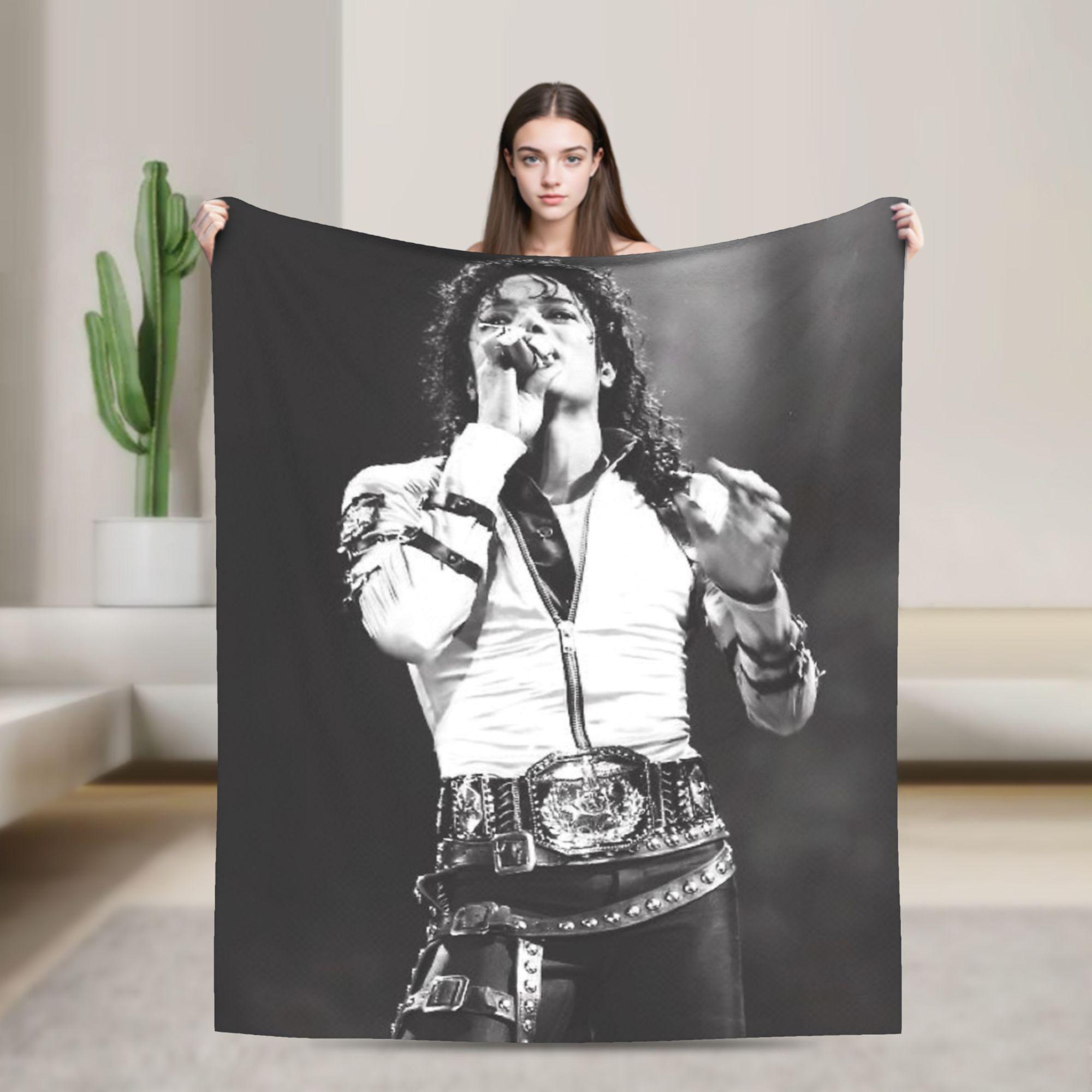 Pandara Jewelry Unisex Michaels Jacksons Mj Blanket Fleece Winter Portable Super Warm Throw Blankets For Sofa Travel Bedding Throws