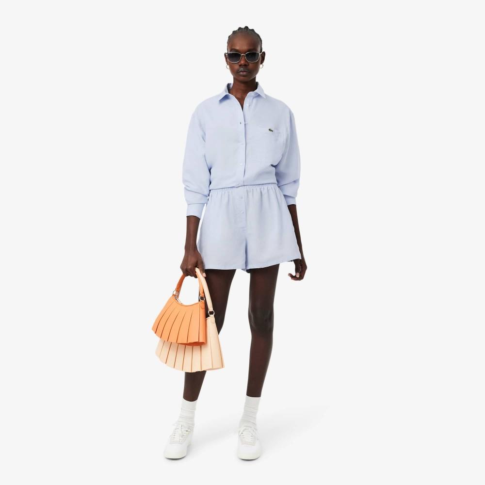 [lacoste] Women's Linen Blended Stripe Shirt CF1429-56GJ2G