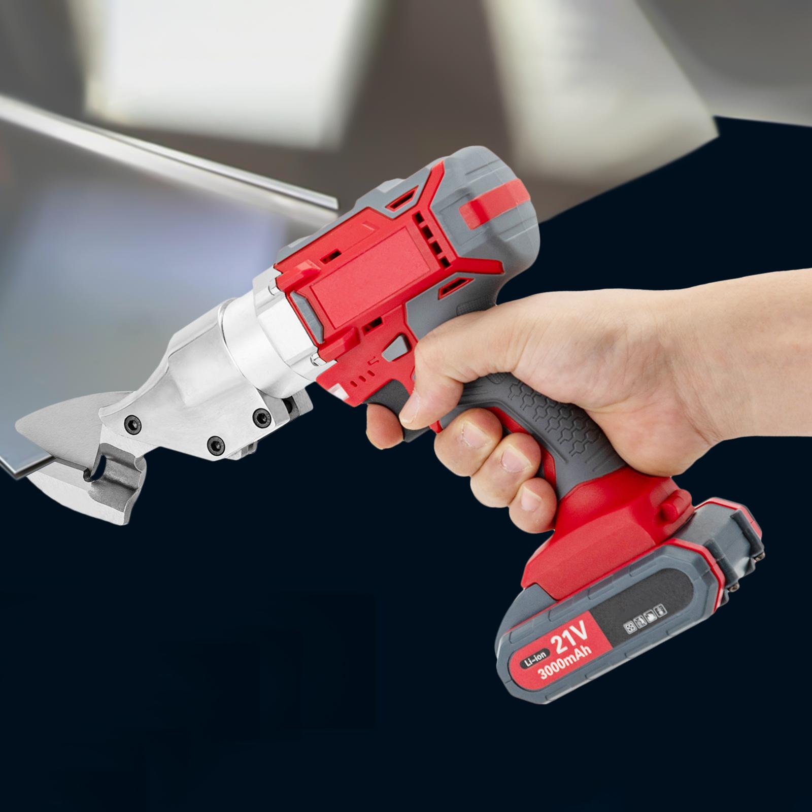 

21V High-speed Rotating Head Electric Metal Cutter, Dual Speed Adjustable Cutting Tool with Box & LED Light for Iron, Aluminum