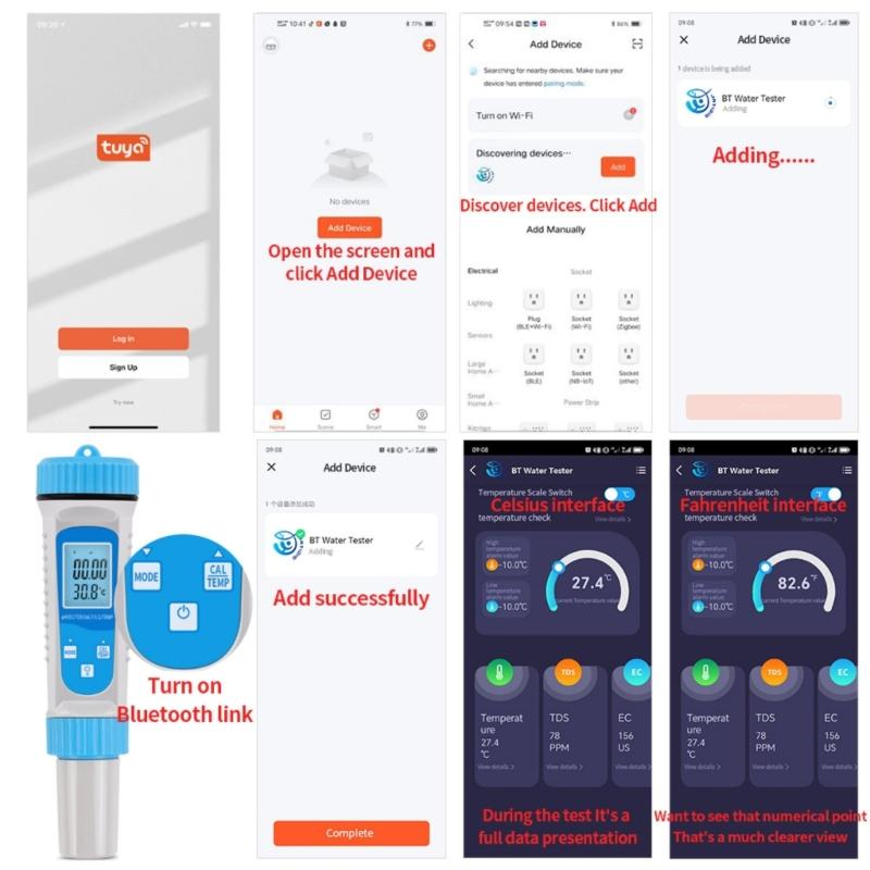 Wireless Digital Water Quality Monitoring Pen for Various Environment Accurate Online Detection Analysis Easy Field Use