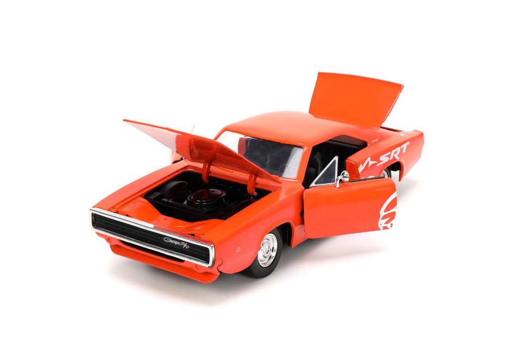 Jada Toys BIGTIME MUSCLE 1/24 Scale 1968 Dodge Charger Orange/Graphics Finished Product