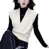 Women's Solid Color V-Neck Sleeveless Knit Vest Loose Sweater Waistcoat Casual Chic Knit Tank Gilet for Fall Winter Inner Wear & Daily Outfits