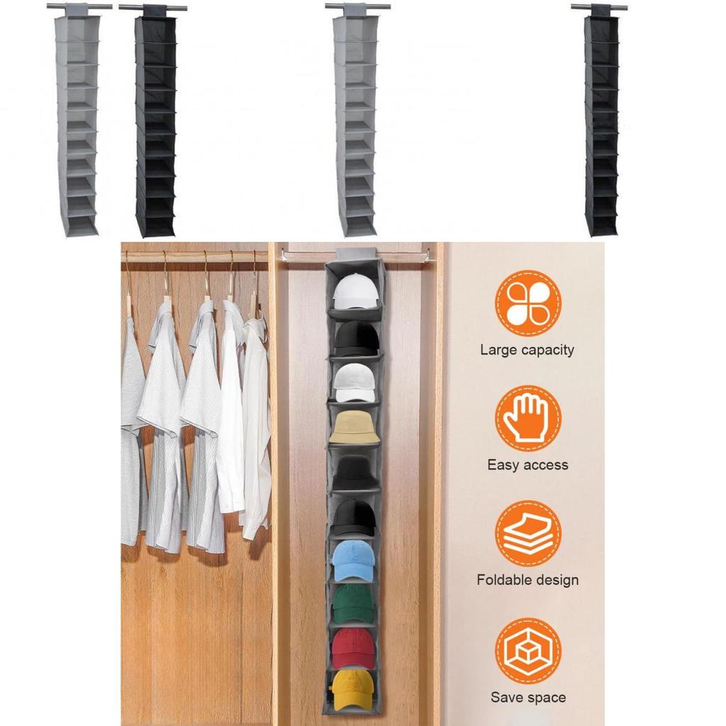 Lightweight Nonwoven Shoe Organizer With Tiered Hanging System For Closet And Wall Use