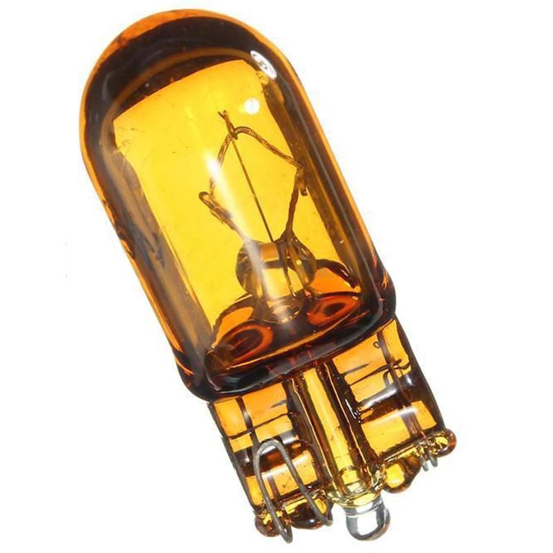10pcs T10 168/W5W 5W Halogen Car Globe Front Sidelight Headlight Bulb Yellow