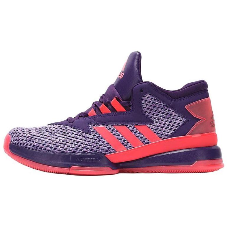 Adidas Basketball Versatile Comfortable Non-Slip Durable High-Top Basketball Shoes Men Sneakers Purple Red AQ8553