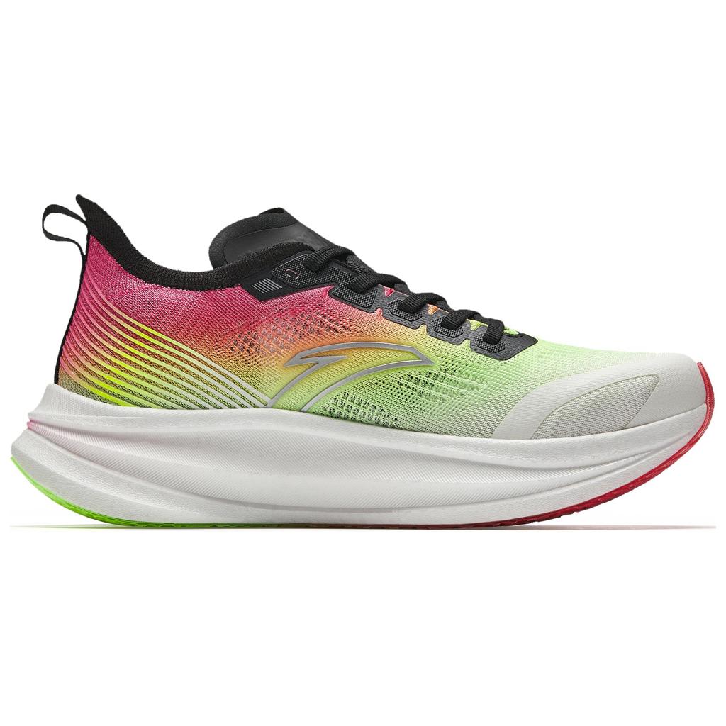 Anta Marathon Dämpfung Atmungsaktiv Low-Top Durchgehende Carbonplatte Trainingslaufschuhe Herren Sneaker Rosa Grün Weiß 912425588-8