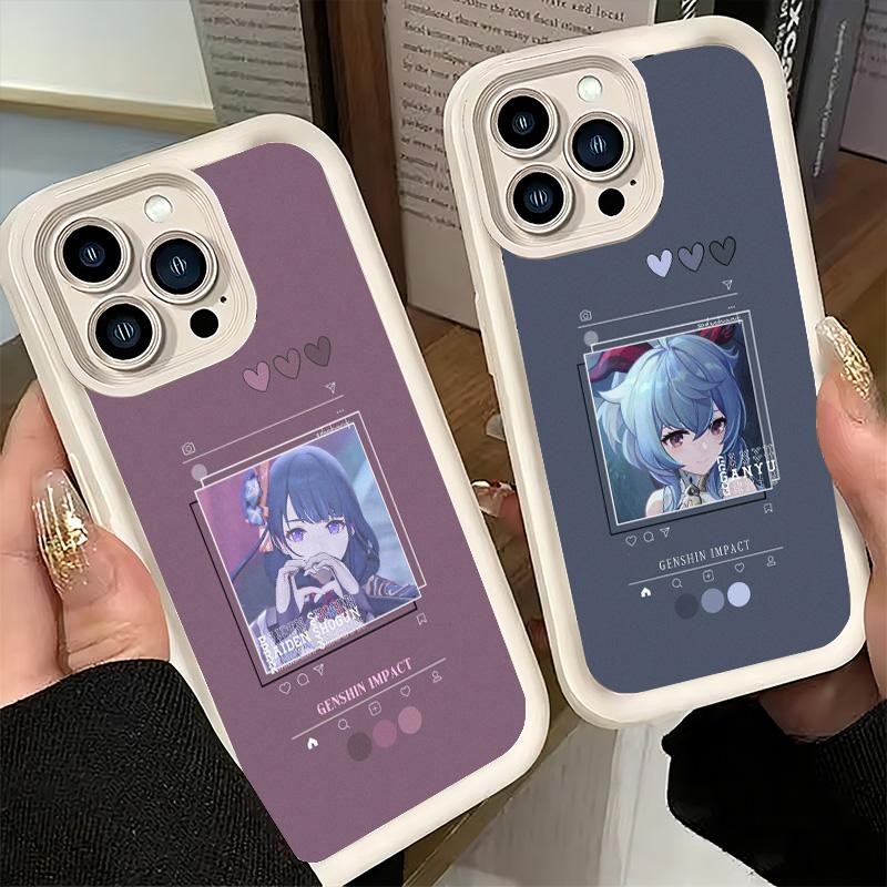 Phone Case for iPhone 17 Air 16E 15 16 Pro Max Genshin Impact Simple Design Cover 14 Plus 13 12 Mini Soft Shell Silicone Fundas