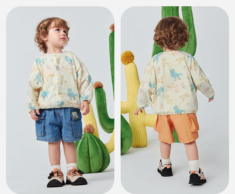 Mini Balabala Men's and Women's Baby Sunscreen Clothing Mesh Breathable Baby Air Conditioning Shirt 2026 Summer