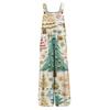 Women's Casual Jumpsuit Sleeveless Christmas Printed Cotton Jumpsuit