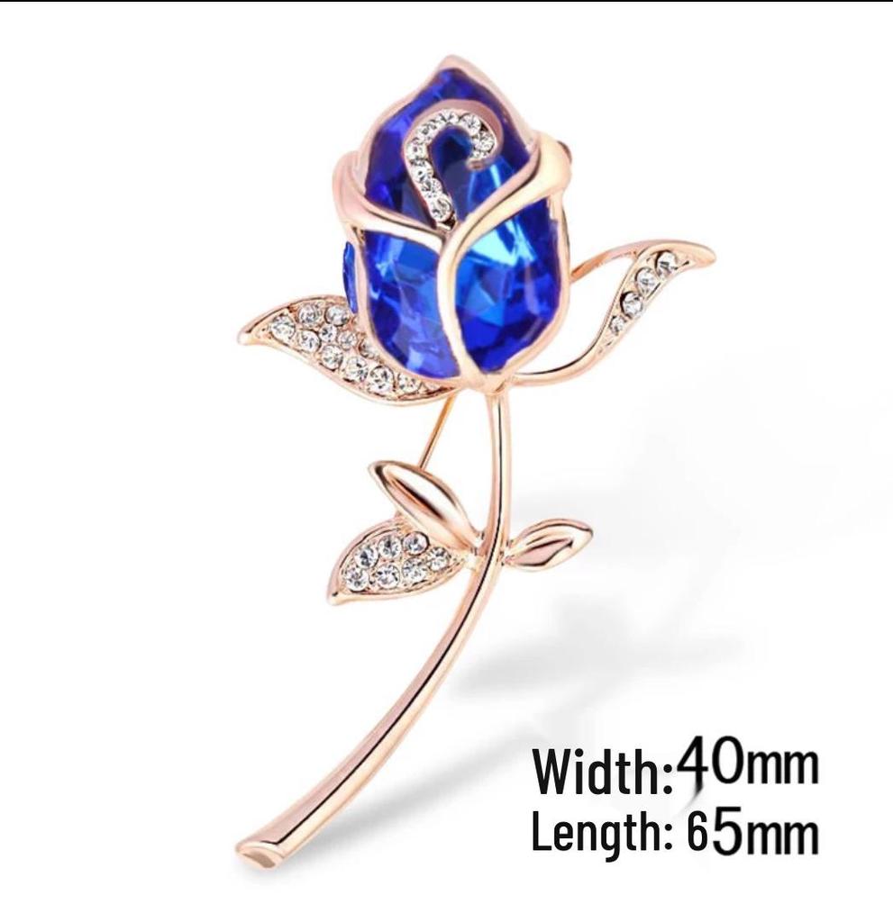 Elegant Rose Bow Tie Brooch Pin
