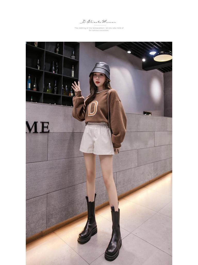 Women's High Waist PU Leather A-Line Shorts - Autumn/Winter 2025 Collection