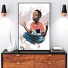 Dope Black Art Posters and Prints Morden Wall Art Canvas Painting Meditation Boy Pictures for Yoga Room Decoration Frameless