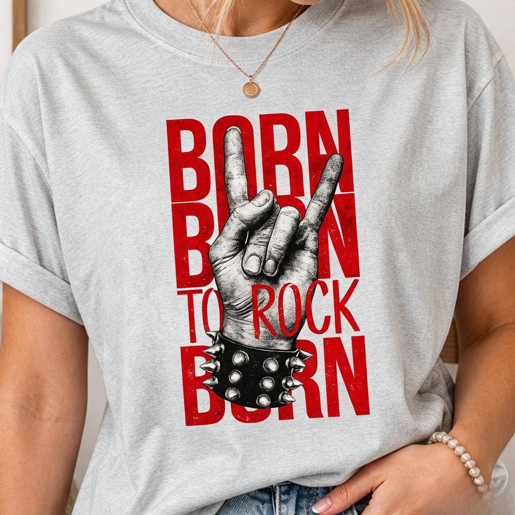 Born To Rock Shirt Vintage Rock and Roll T-Shirt Musikliebhaber Geschenk Konzert Shirt Rock Fan Geschenk Geburtstagsgeschenke Geschenke für Er