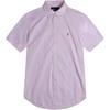 Polo Ss24 Pony Logo Embroidered Striped Short Sleeve Shirt Men Shirts Pink 710803061-001