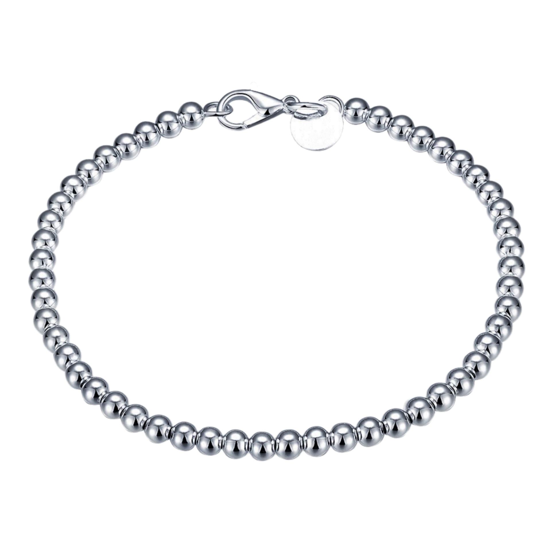 

European & American Silver Plated 4M Hollow Bead Bracelet - Korean Fashion Jewelry