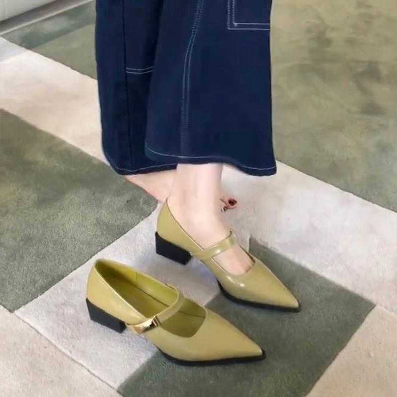 Fashion Fashion High-quality Woman Shoes 2025 Autumn New Women's Pointed Mary Jane Shoes Simple Temperament Women Casual Shoe Zapatos