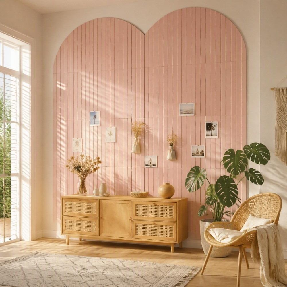 6 Pack Residue-Free Adhesive Arched Notice Board Pink Adhesive Pin Board  for Home