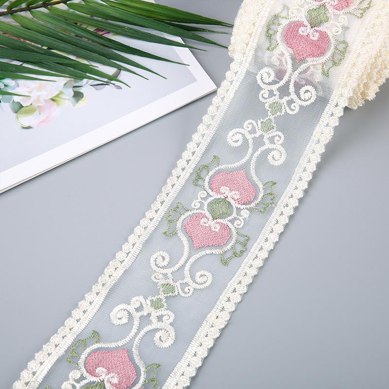 5 Yards Flower Embroidery Lace Ribbon For Bow Making Clothing Decor Sewing Fabric Craft Supplies Needlework Accessories
