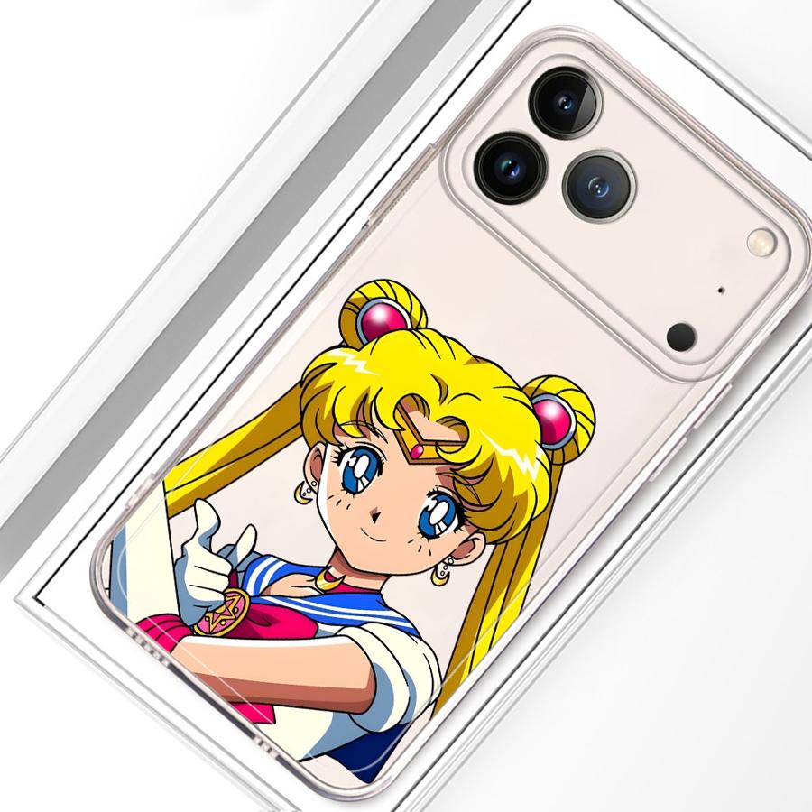 

Мягкий чехол для телефона для iPhone 17 Pro Max XS Max 14 Plus 13 Pro 12 Mini 16 7 8 15 XR 11 Air Аниме Сейлор Мун iPhone 12 Pro