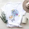 Cartoon Cute Hamster Cartoon Cute Hamster Baby Round Neck Big Size Round Neck Black T-shirt Woman Tops