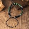 Natural Crystal Bracelet, Red and Green Gemstone, Woven Bracelet, Adjustable, DIY Bracelet, Accessory