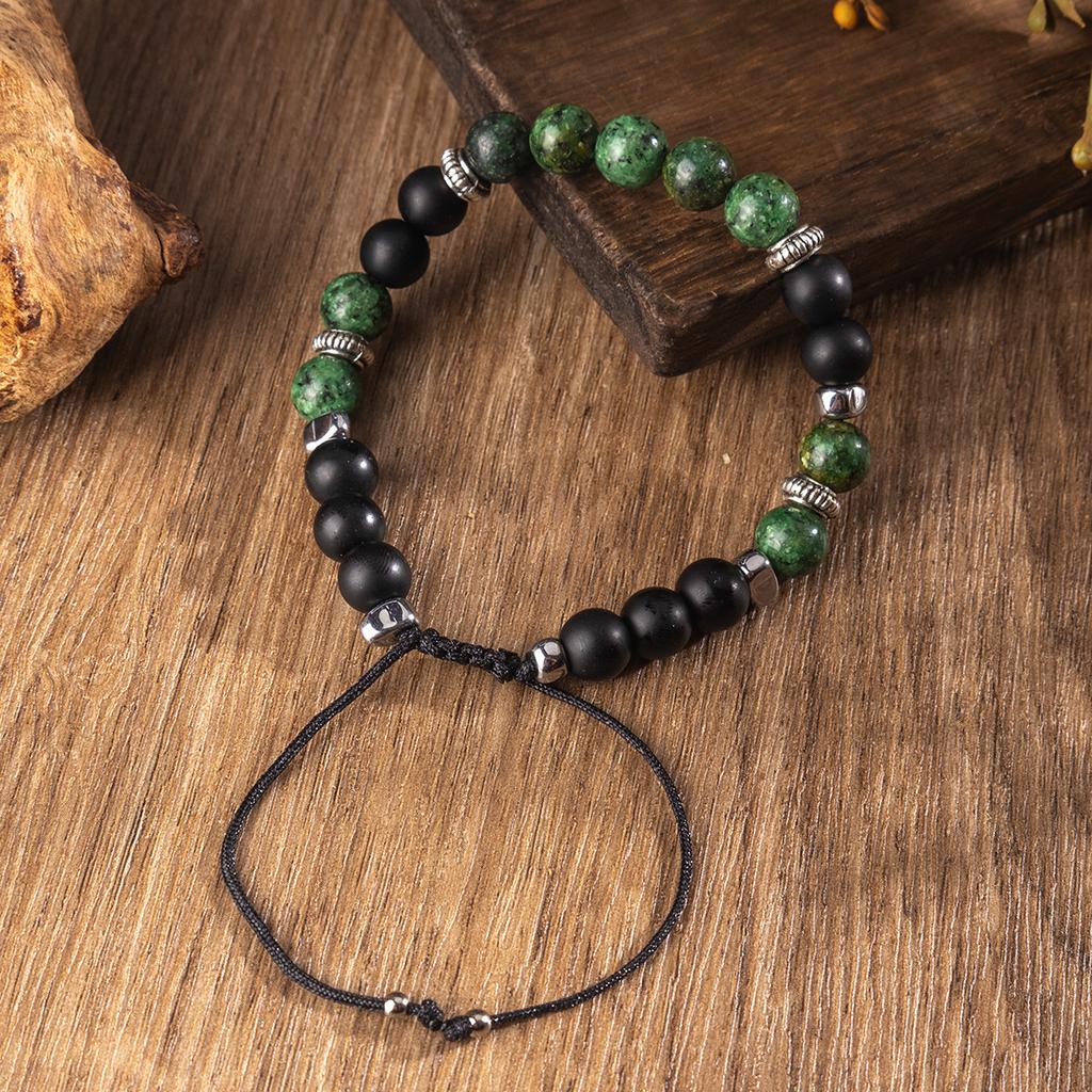 Natural Crystal Bracelet, Red and Green Gemstone, Woven Bracelet, Adjustable, DIY Bracelet, Accessory